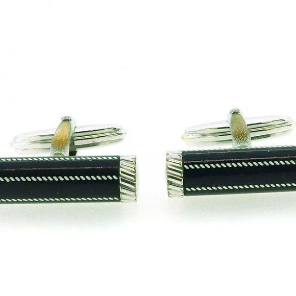 dunhill cuff bar type Silver hardware Authentic Used - Picture 3 of 8